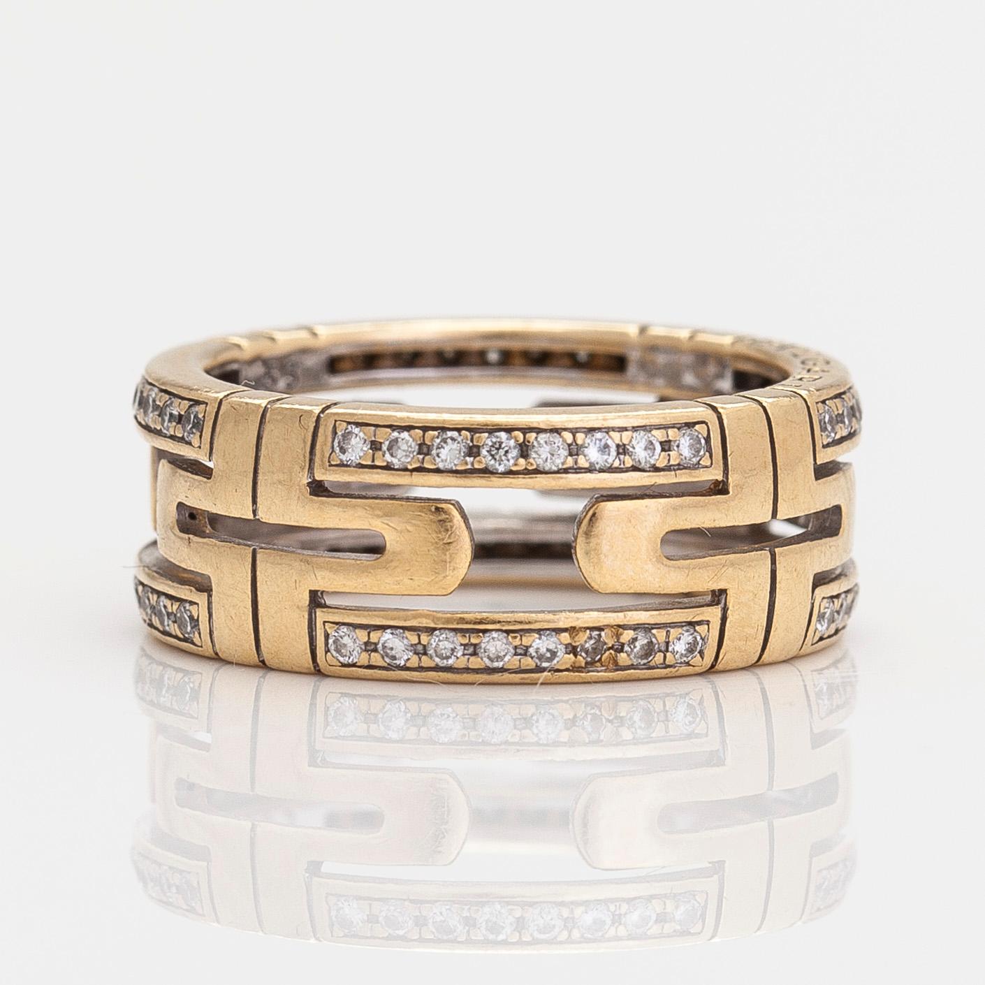 Bulgari, ring, "Parentesi", 18K guld och diamanter ca 0.25 ct totalt.