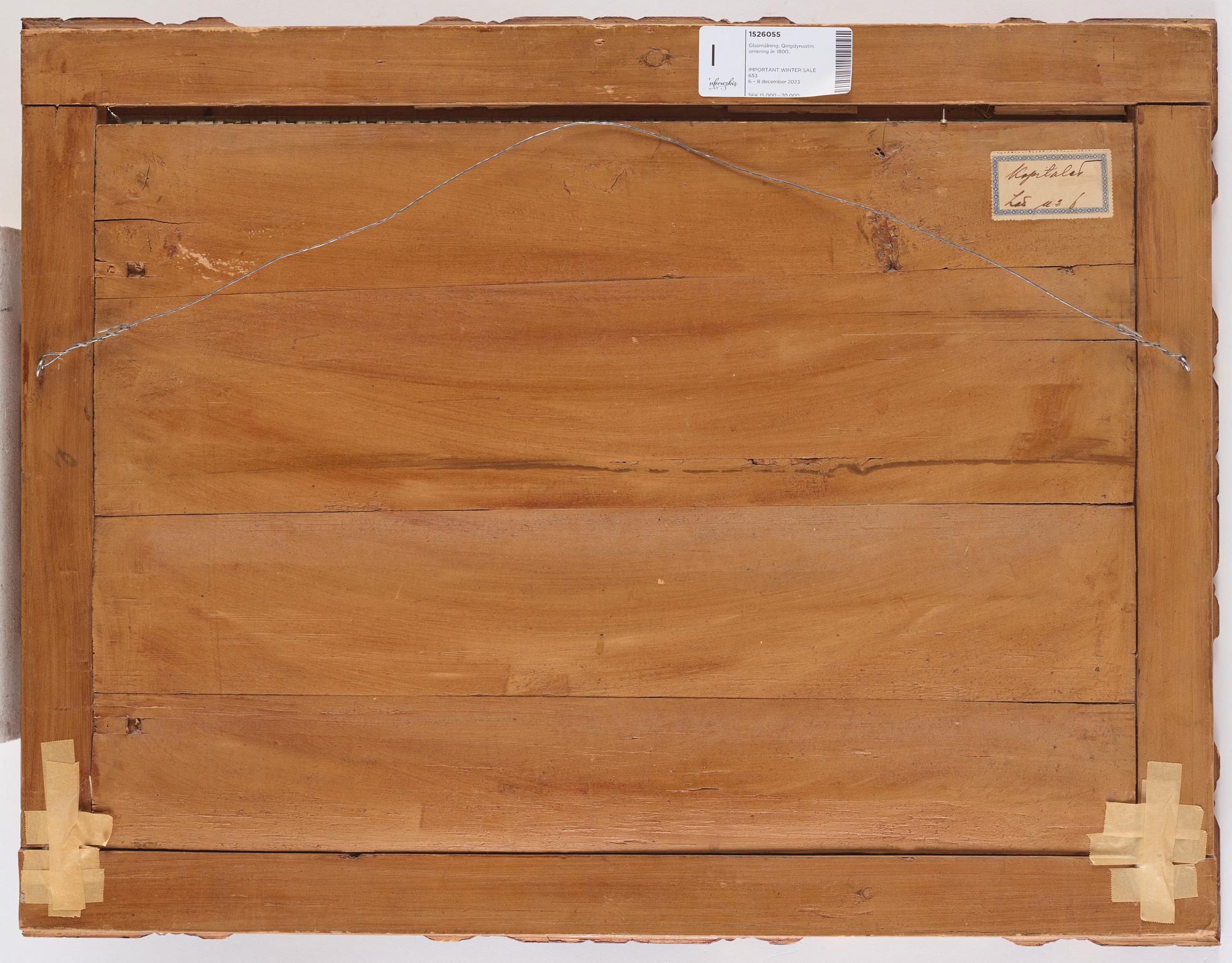 Glasmålning, Qingdynastin, omkring år 1800.