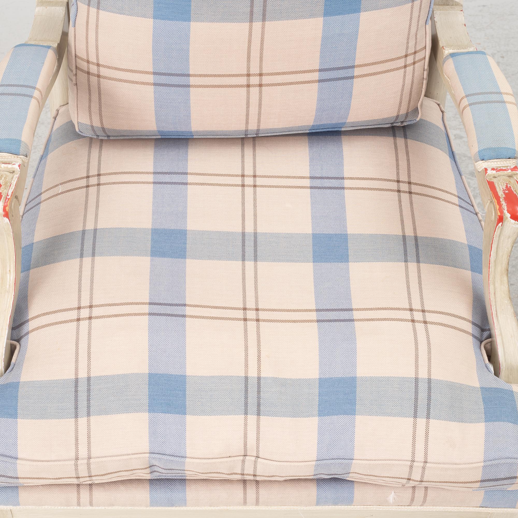 A pair of Gustavians style armchairs, 20th century.