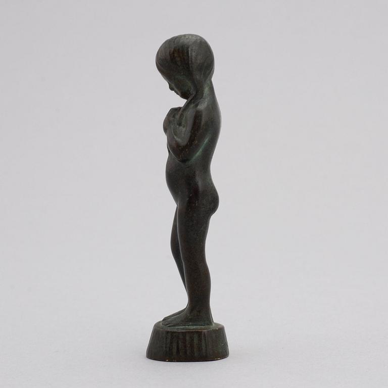 Astri Bergman-Taube, skulptur/sigillstamp, brons, signerad.