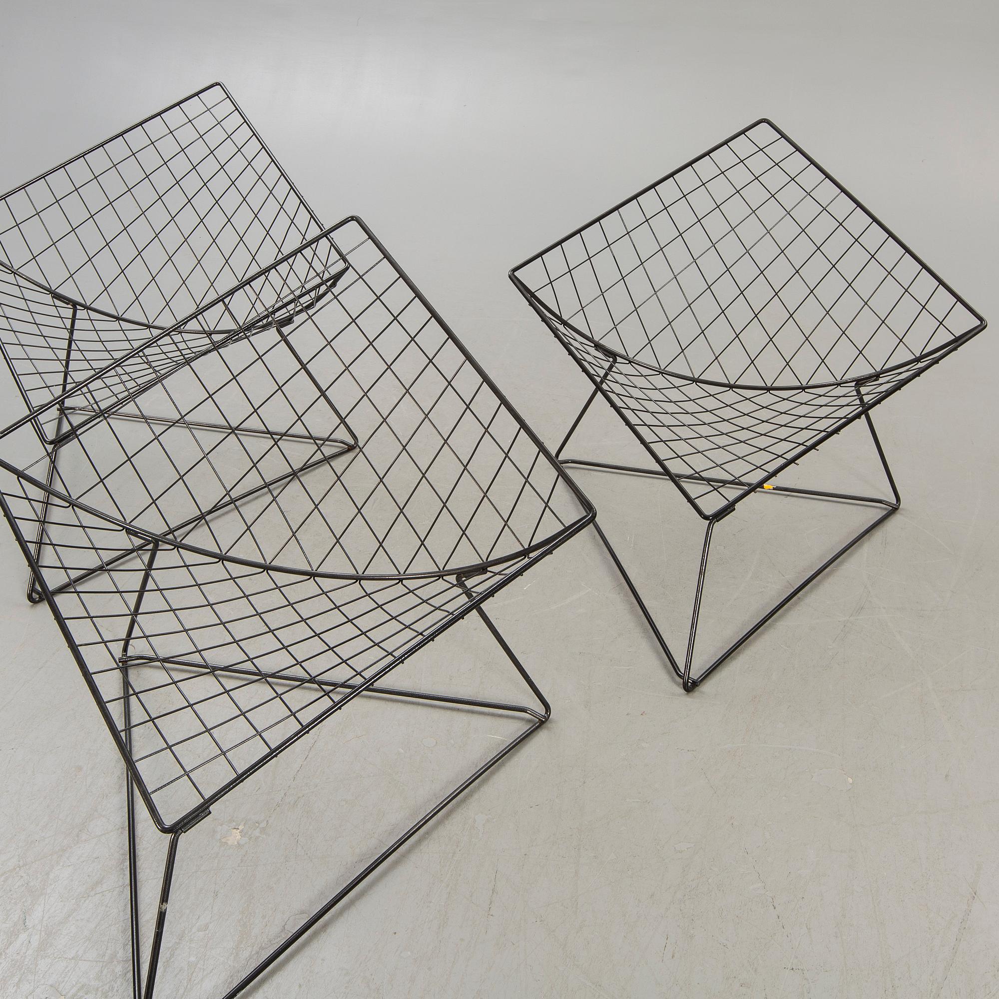A set of three Niels Gammelgaard Oti easy chairs for IKEA 1970/80s.