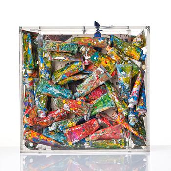 Arman (Armand Pierre Fernandez), "Accumulation de tubes de peinture/Poubelle d'artiste".