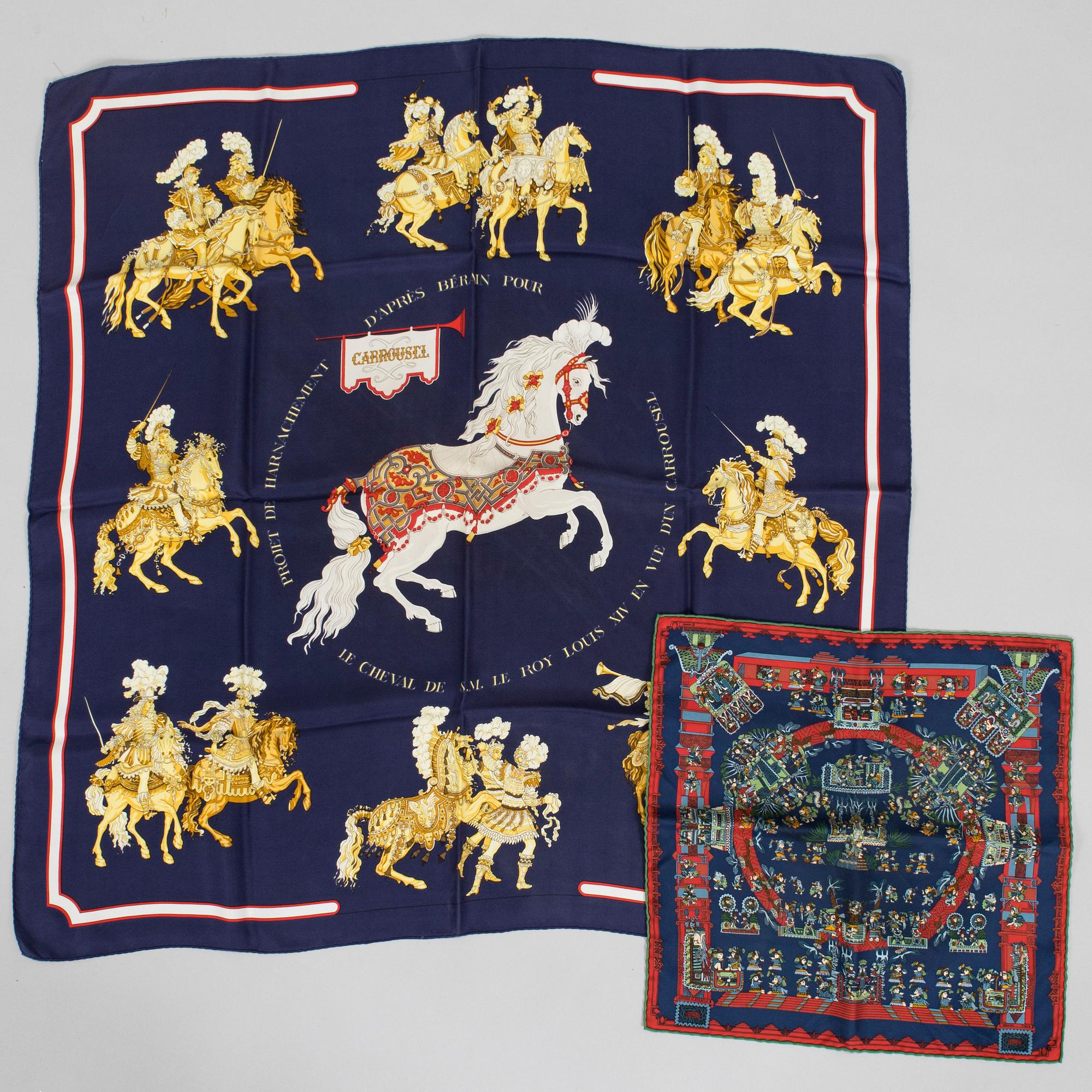 Hermès, scarves, 2 pcs.