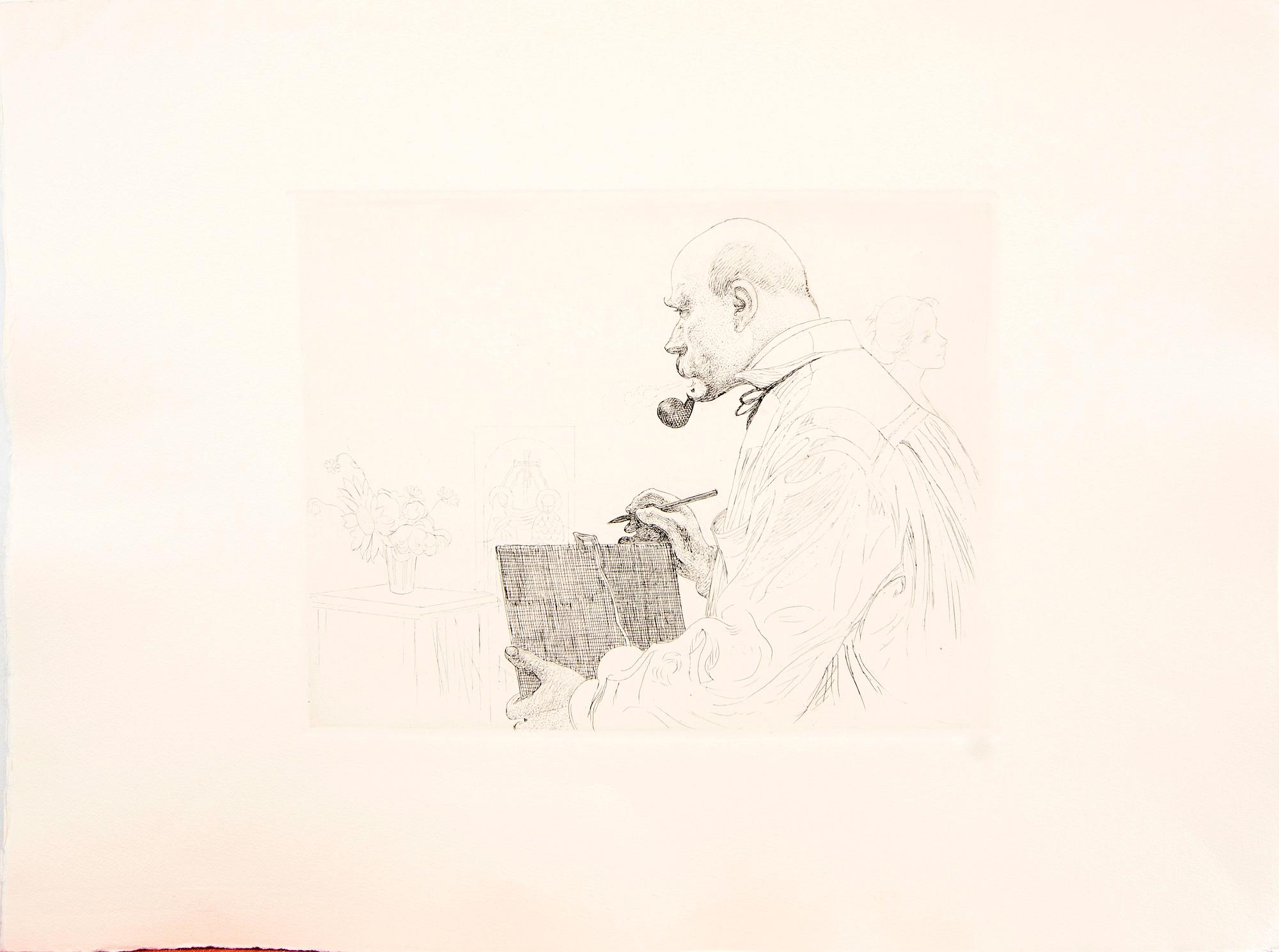 Carl Larsson, after, six etchings, printed in 1983, from the original plates,