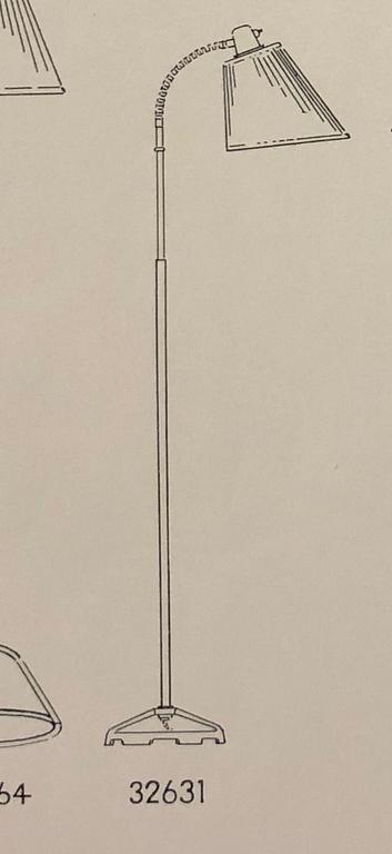 Bertil Brisborg, a floor lamp, model "32631", Nordiska Kompaniet, 1950s.