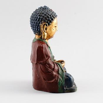 FIGUR, bemålat järn, ostasiatisk, sannolikt 1900-tal.