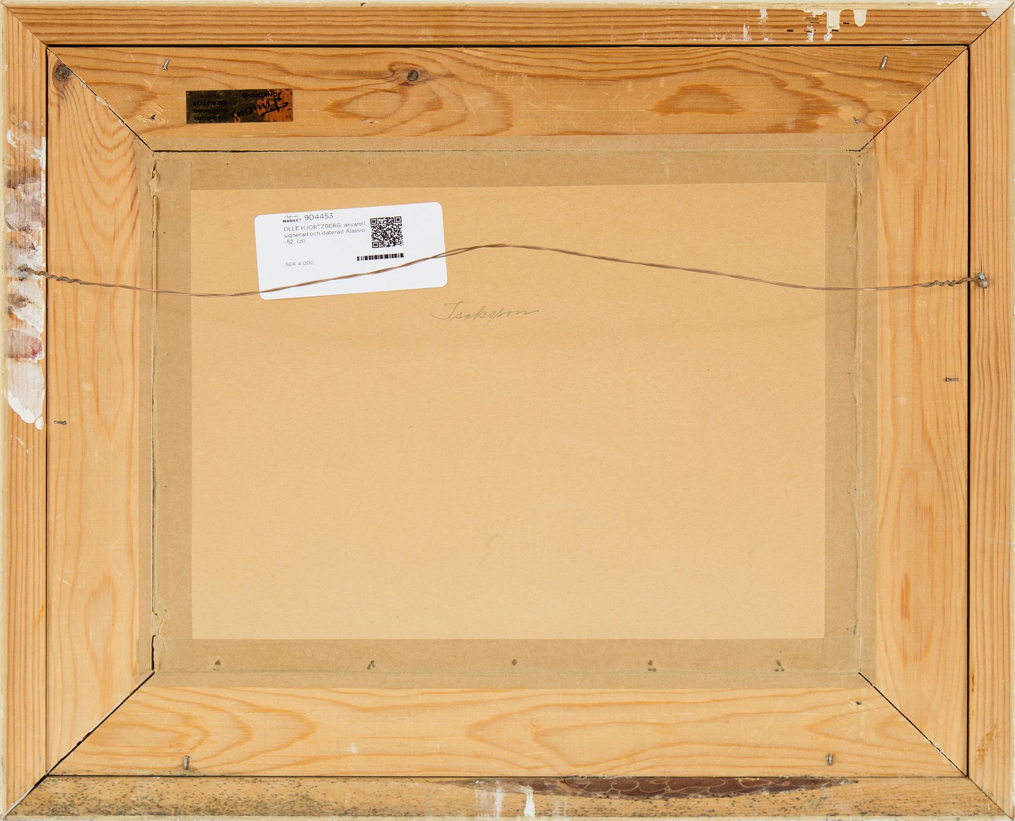 OLLE HJORTZBERG, water colour, signed and dated Alassio -52.