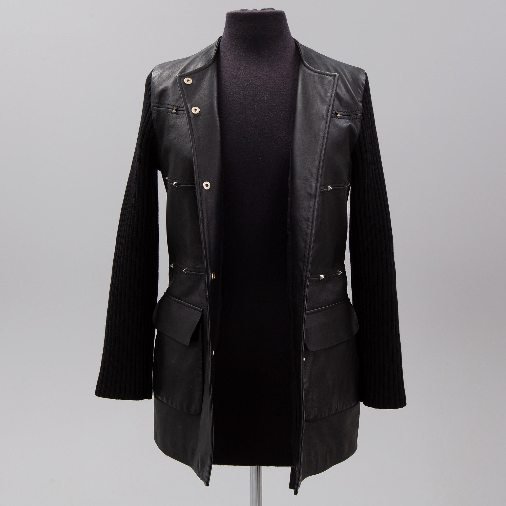 Valentino, leather jacket, size 10.