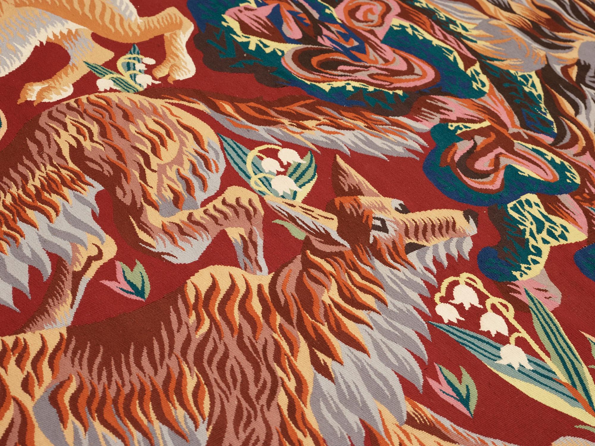 VÄVD TAPET. "La Trêve de Mai". Gobelängteknik. 195 x 243,5 cm. Signerad perrot 46 samt sköld med hand och R B.