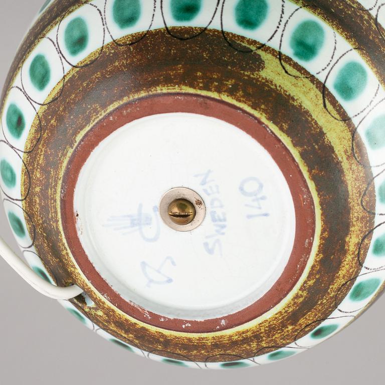 Stig Lindberg, an earthenware table lamp, Gustavsberg studio.