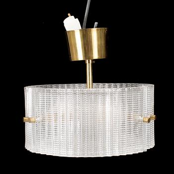 CARL FAGERLUND, taklampa av glas, Orrefors, 1950/60-tal.