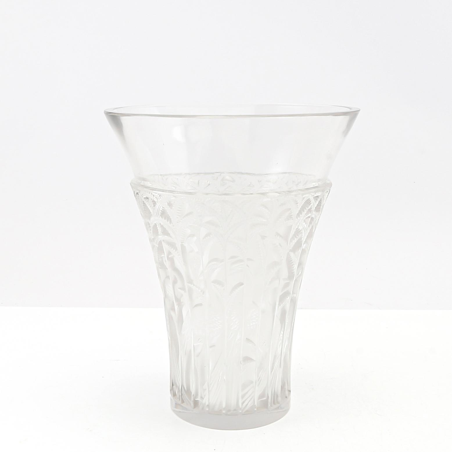 René Lalique,  vas "Ibis" signerad Frankrike 1900-talets andra hälft gjutet glas.