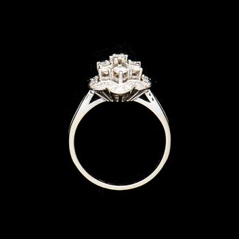 A RING, 18K white gold, brilliant and 8/8-cut diamonds c. 0.77 ct in total. A. Tillander. Weight 4,2 g.