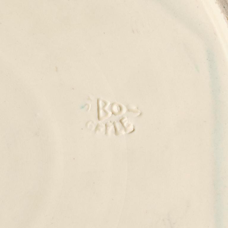Ewald Dahlskog, a faience dish, Bobergs Fajansfabrik, Gävle, dated 15.8. 1930.