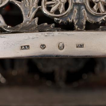 A Swedish 19th century silver basket, marks of Anders Lundqvist, Stockholm 1826.