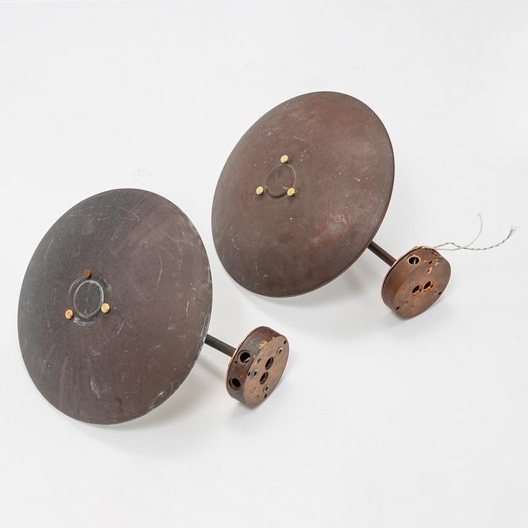 Poul Henningsen, a pair of 'PH' copper wall lights, Louis Poulsen, Denmark.
