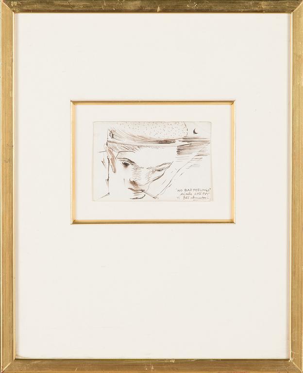 Olli Lyytikäinen, tusch, signerad och daterad 1985.