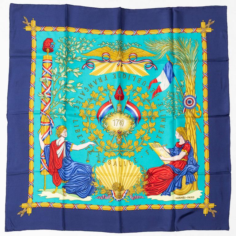 Hermès, scarf, "1789 Liberté Égalité Fraternité".