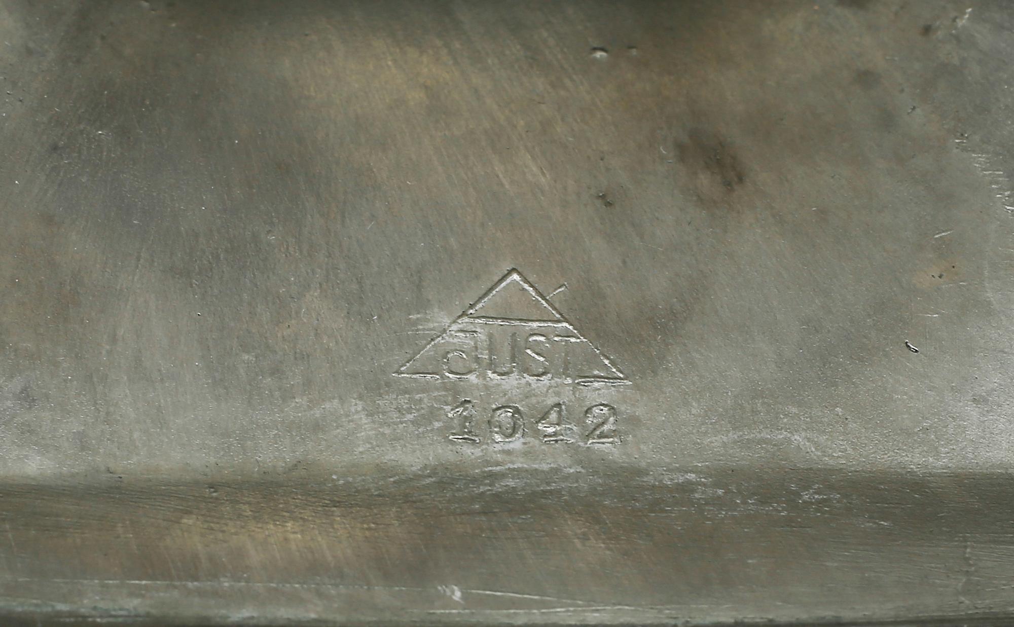 KANDELABRAR, ett par, tenn, Just Andersen, Danmark 1920/30-tal.