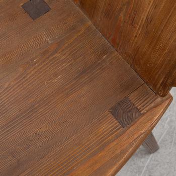 A set of four stained pine chairs, Sweden, 1930s-40s.