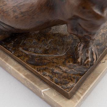 György Vastagh, after, sculpture, bronze, signed, dated 1896.