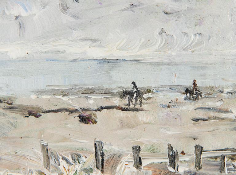 Helge Dahlman, Riders on the beach (Spain).