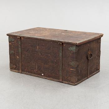 a 18th century wooden chest.