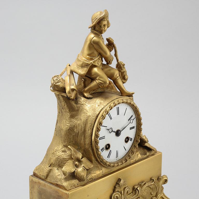 A late Empire table clock, clockwork marked "Japy Freres", made in the mid/second half of the 20th century.