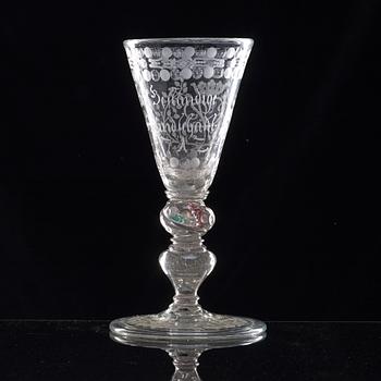 PRAKTPOKAL, glas. Tyskland, 1700-tal.