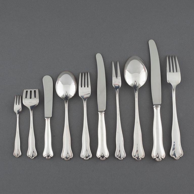 94 pieces of table "Kungsholm" flatware in EPNS, second half of the 20th century.