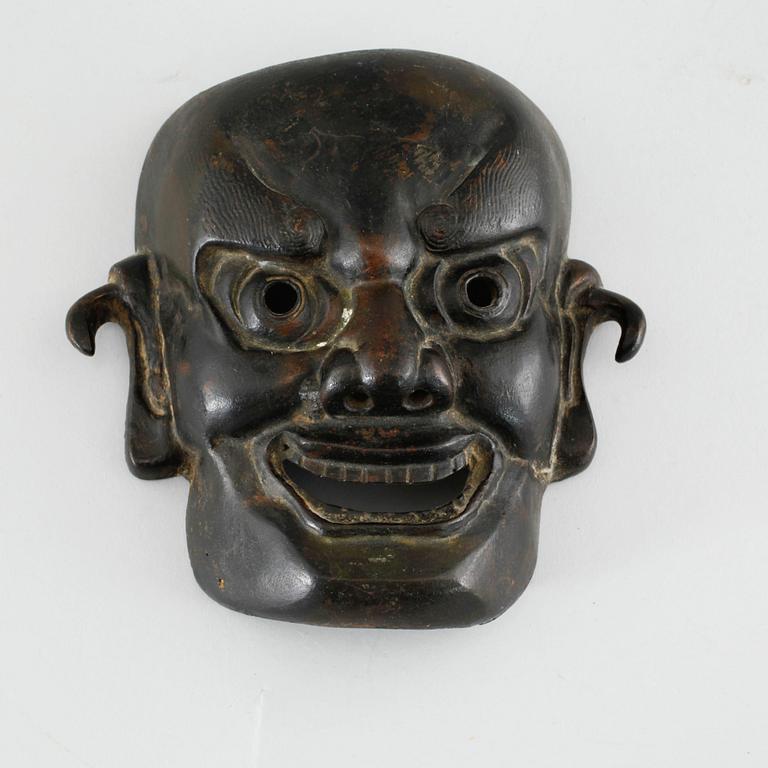 A bronze mask from Japan, Meiji (1868- 1912).