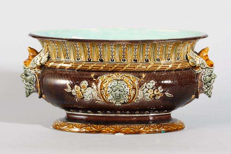 JARDINJÄR, majolika, sent 1800-tal.