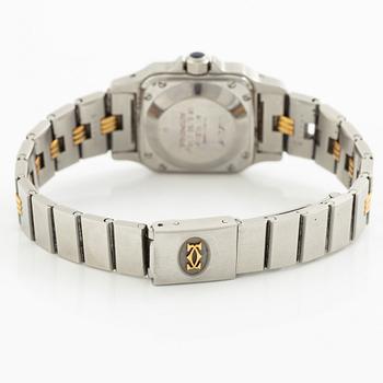 Cartier, Santos, "Godron Bracelet", wristwatch, 23,5 x 23,5 (34,5) mm.