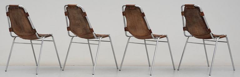 CHARLOTTE PERRIAND, stolar, 4 st, "Les Arcs", Frankrike ca 1970.