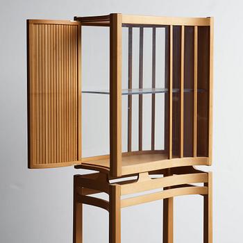 James Krenov, in the manner of, a wooden showcase cabinet, Sweden mid 20th century.