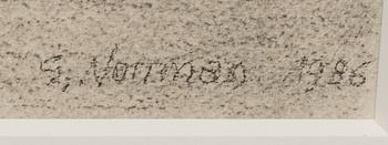 GUNNAR NORRMAN, kolteckning, signerad och daterad 1986.