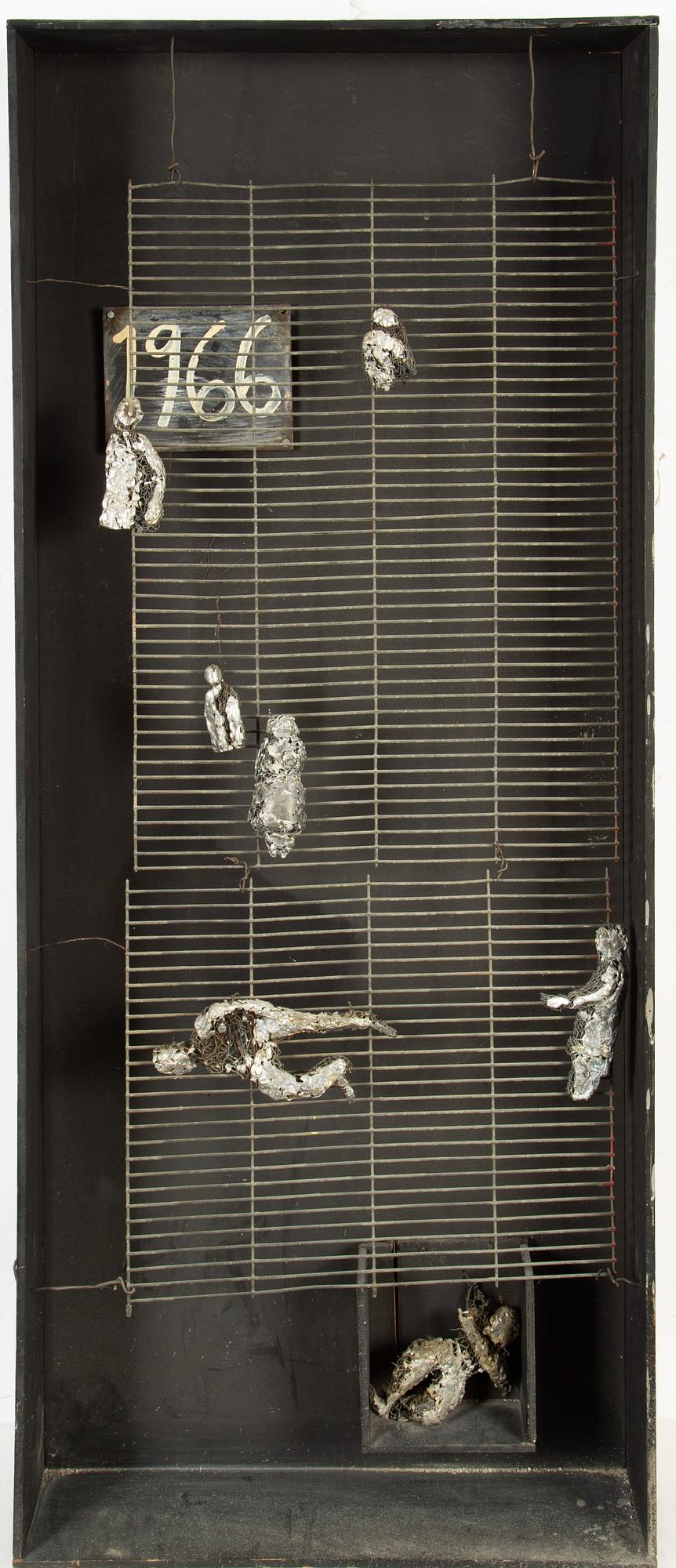 Torsten Renqvist, assemblage i låda, a tergo signerad.