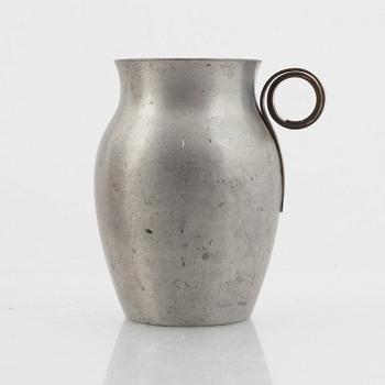 Nils Fougstedt, a pewter and brass vase, model "A 1240", Firma Svenskt Tenn, Stockholm 1939.