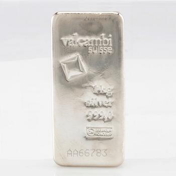 Silver bar 1kg 999 Valcambi Suisse.