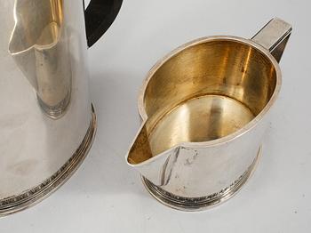 KAFFESERVIS, 3 delar, silver, Eric Råström, Stockholm, 1948, vikt 1564 gram.