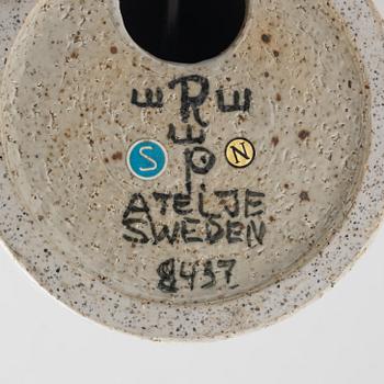 Inger Persson, golvlampa, chamotterat stengods, Rörstrand 1960-tal.