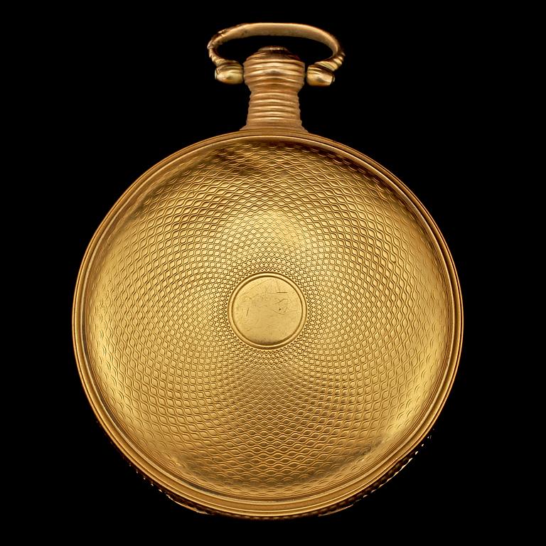 FICKUR, 18k guld, troligen Thomas Hyde, London, tidigt 1800-tal. Vikt 85 g.