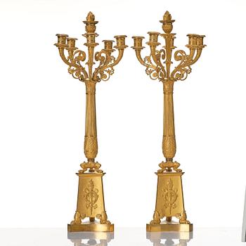 A pair of Empire candelabra for six lights.