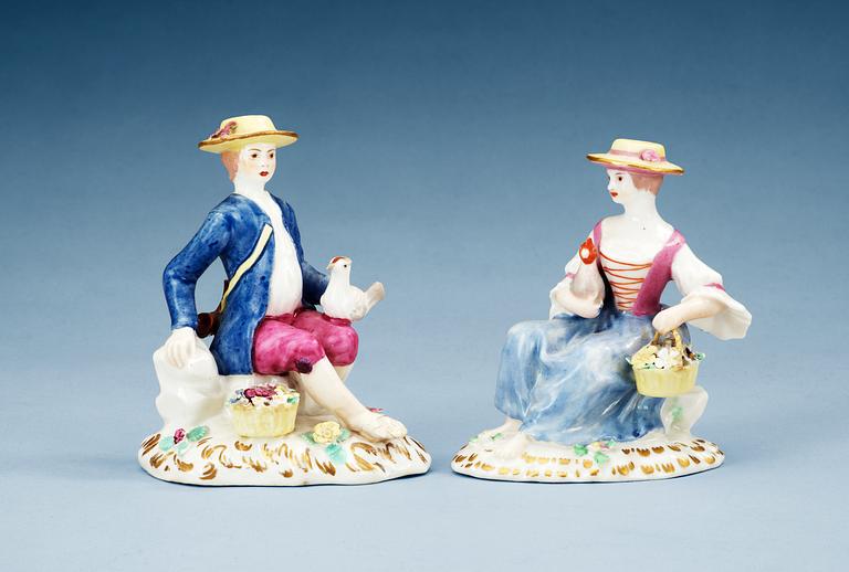 A pair of Marieberg figures, period of Sten (1768-88).
