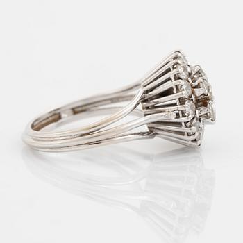 White gold and brilliant cut diamond ring.