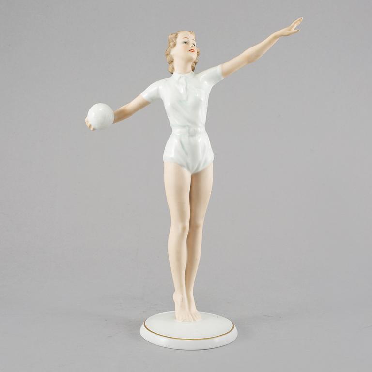 FIGURIN, porslin, art deco, Kurt Steiner, Schaubach, Tyskland, 1900-talets mitt.