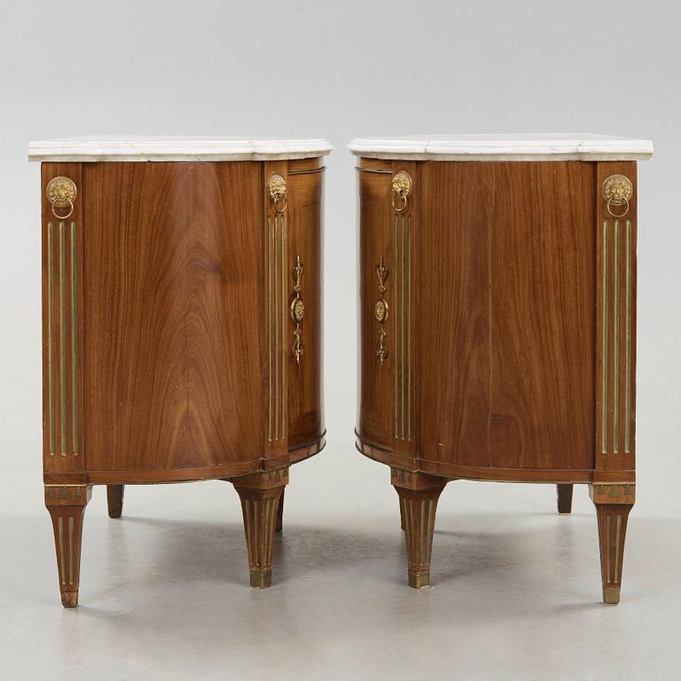 A pair of late Gustavian cupboards attributed to Gottlieb Iwersson (master in Stockholm 1778-1813), circa 1790.