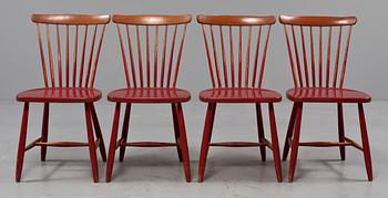 STOLAR, 4 st, "Haga 210", Sven Erik Fryklund, Hagafors Stolfabrik AB, omkring 1950.