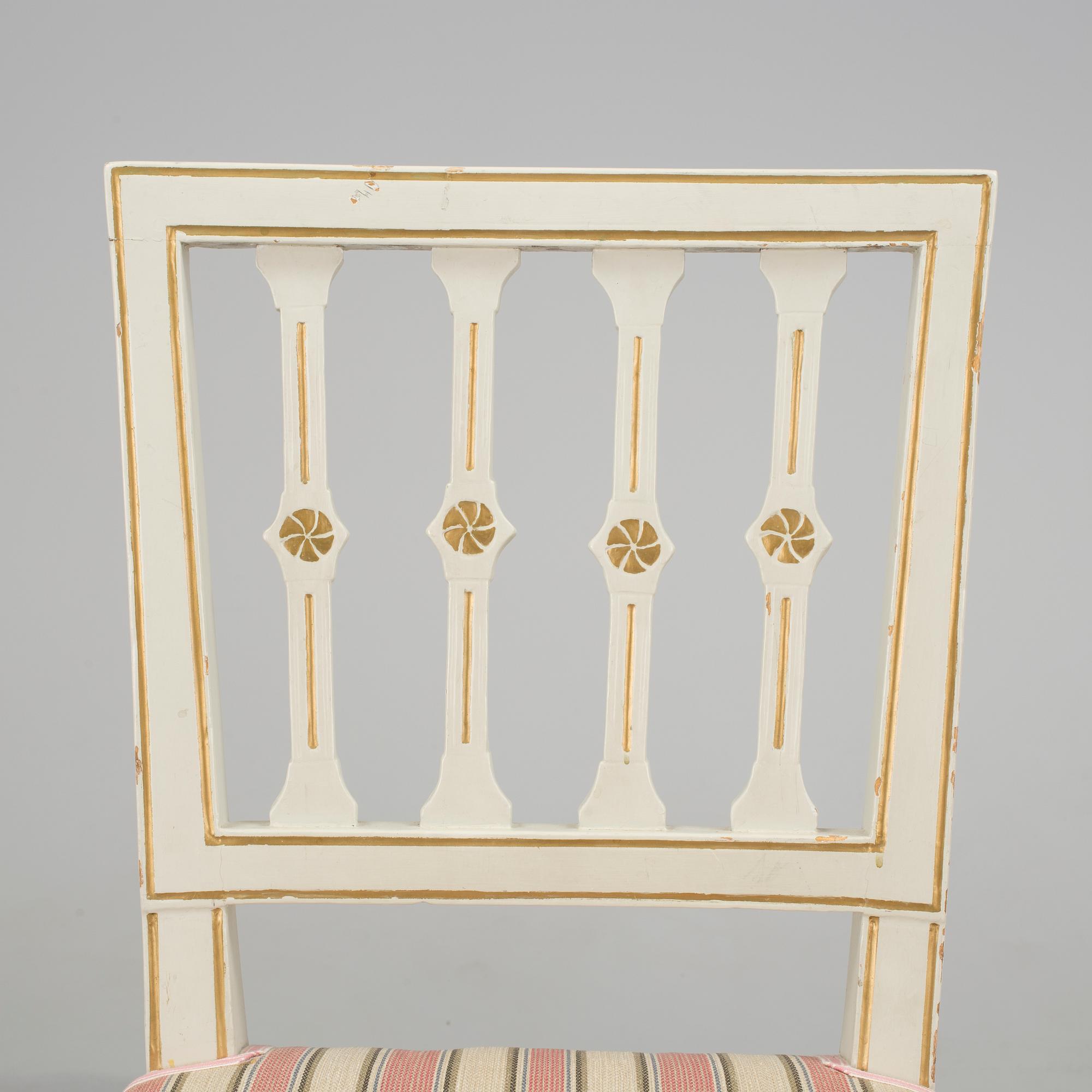 A pair of Swedish Gustavian chairs by Anders Andersson, signed AAS, Lindome from around year 1800.