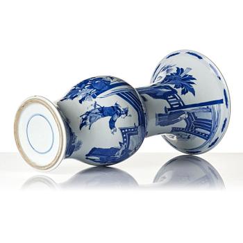 A large blue and white 'yenyen' vase, China, 20th century.